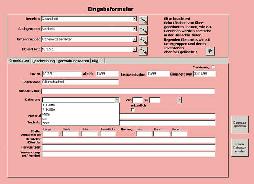 Das Eingabeformular Das Eingabeformular